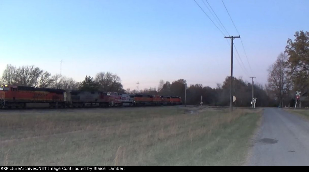BNSF local picking up baretables